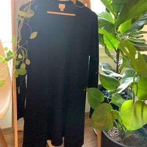 Long Trim Fitted Cardigan Black
